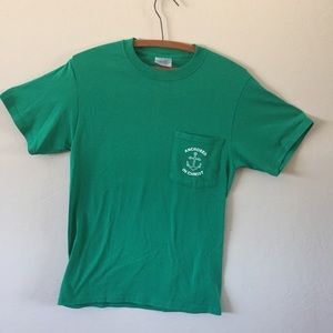 Vintage 70’s style “Anchored in Christ” pocket tee